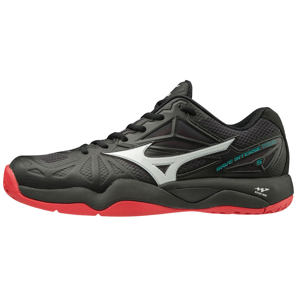 Zapatos De Tenis Mizuno WAVE INTENSE TOUR 5 AC Para Hombre Negros/Blancos/Rosas 2693048-RT